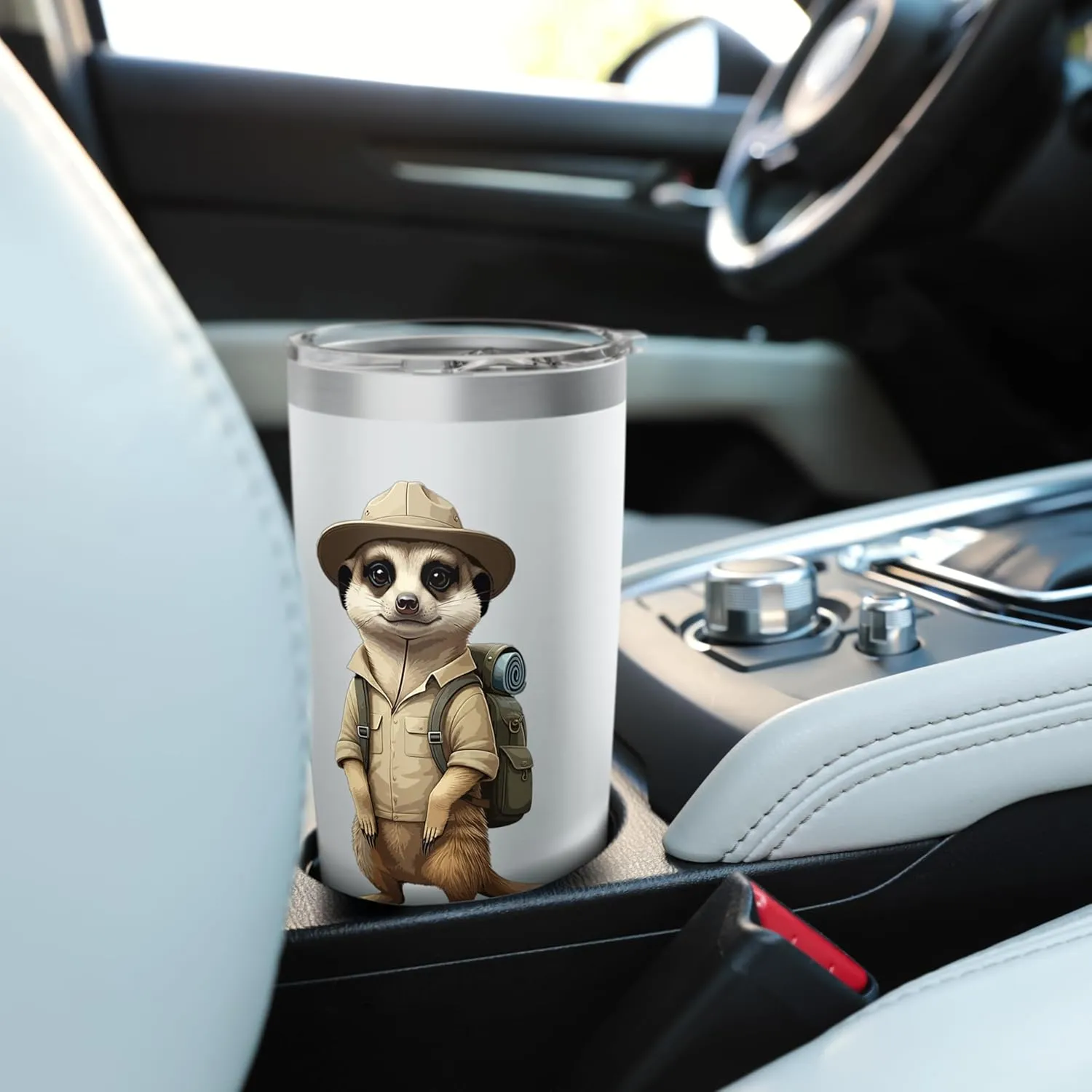 Meerkat Safari Guide Funny Kalahari Desert Camping Stainless Steel Insulated Tumbler