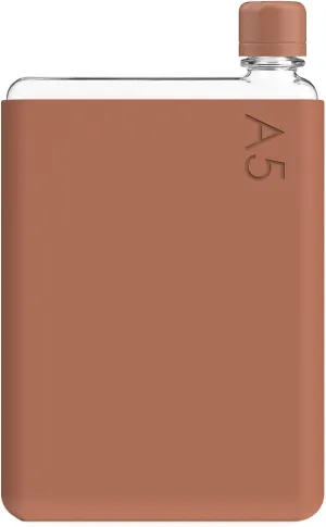 memobottle A5 (Terracotta) Bundle - 25oz (750ml) - Bottle, silicone sleeve & lid |Slim Water Bottle for Bags, Beside Books & Laptops | BPA Free Tritan | Modern & Minimalist