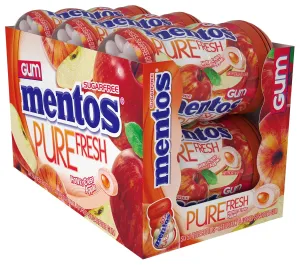 Mentos Sugar-Free Chewing Gum, Tropical, Red Fruit and Lime, Bulk (Pack of 6)   Mentos Pure Fresh Sugar-Free Chewing Gum with Xylitol, Watermelon, Holiday Candy, Bulk (Pack of 6)