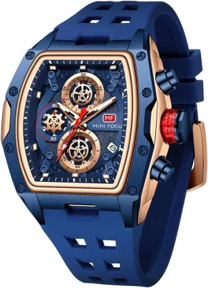 MF MINI FOCUS Men Watches Unique Casual Wrist Watches (Chronograph/Waterproof/Luminous/Calendar) Silicon Band Fashion Watches for Men