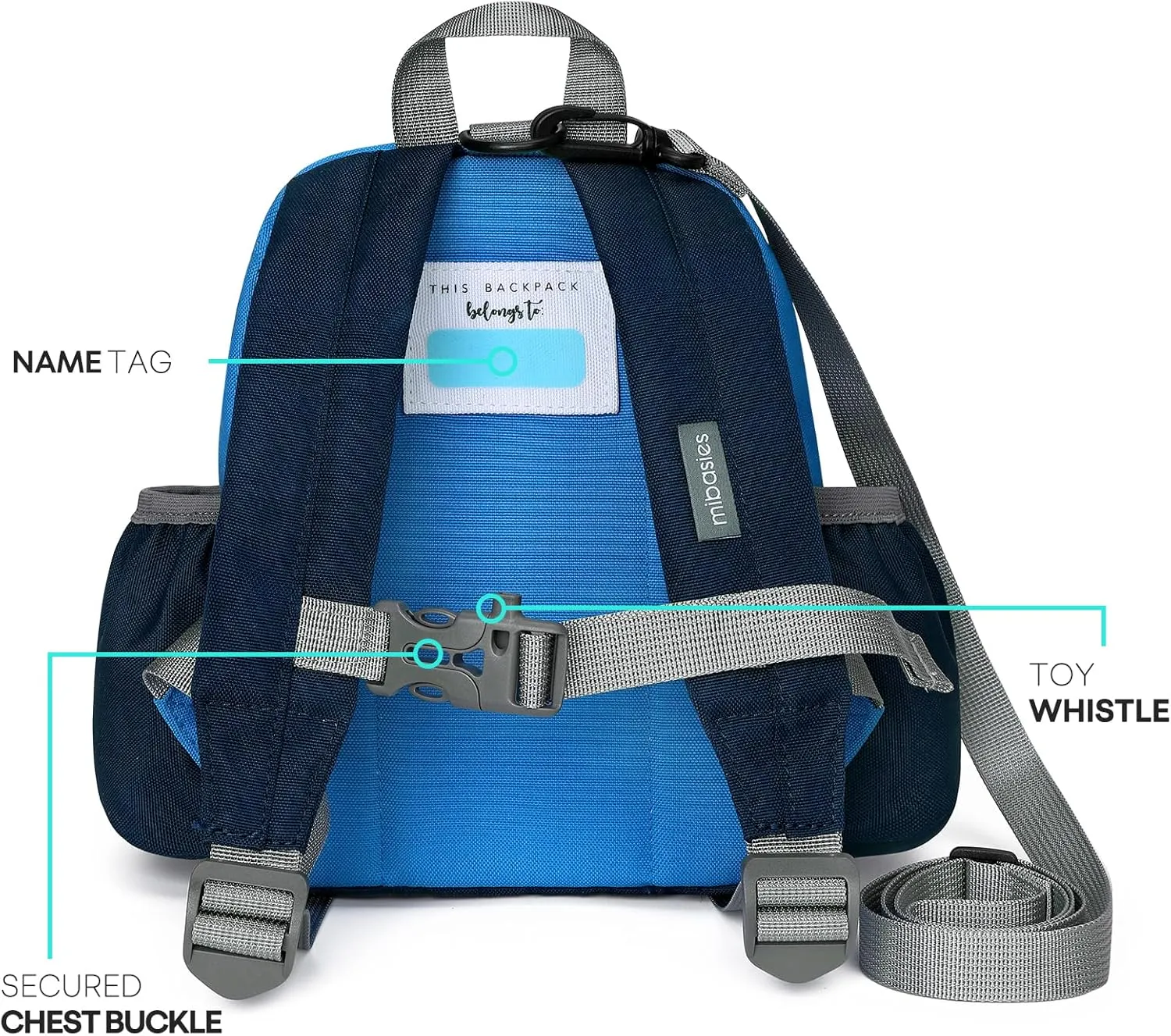 mibasies Backpack Leash for Toddlers 1-3: Baby Backpack with Anti Lost Harness for Boys Girls