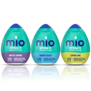 Mio Sport Variety Pack | 3 Flavors: Arctic Grape, Lemon Lime, and Berry Blast | Electrolytes and B-Vitamin s | 1.62 fl oz. each | Ships in an Aromatik™ damage proof box