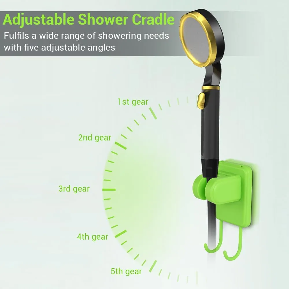 MiOYOOW Camping Portable Shower, USB Outdoor Shower Digital Display Camp Shower Pump with 5 Angle & Infinitely Water Adjustment for Hiking Camping Traveling