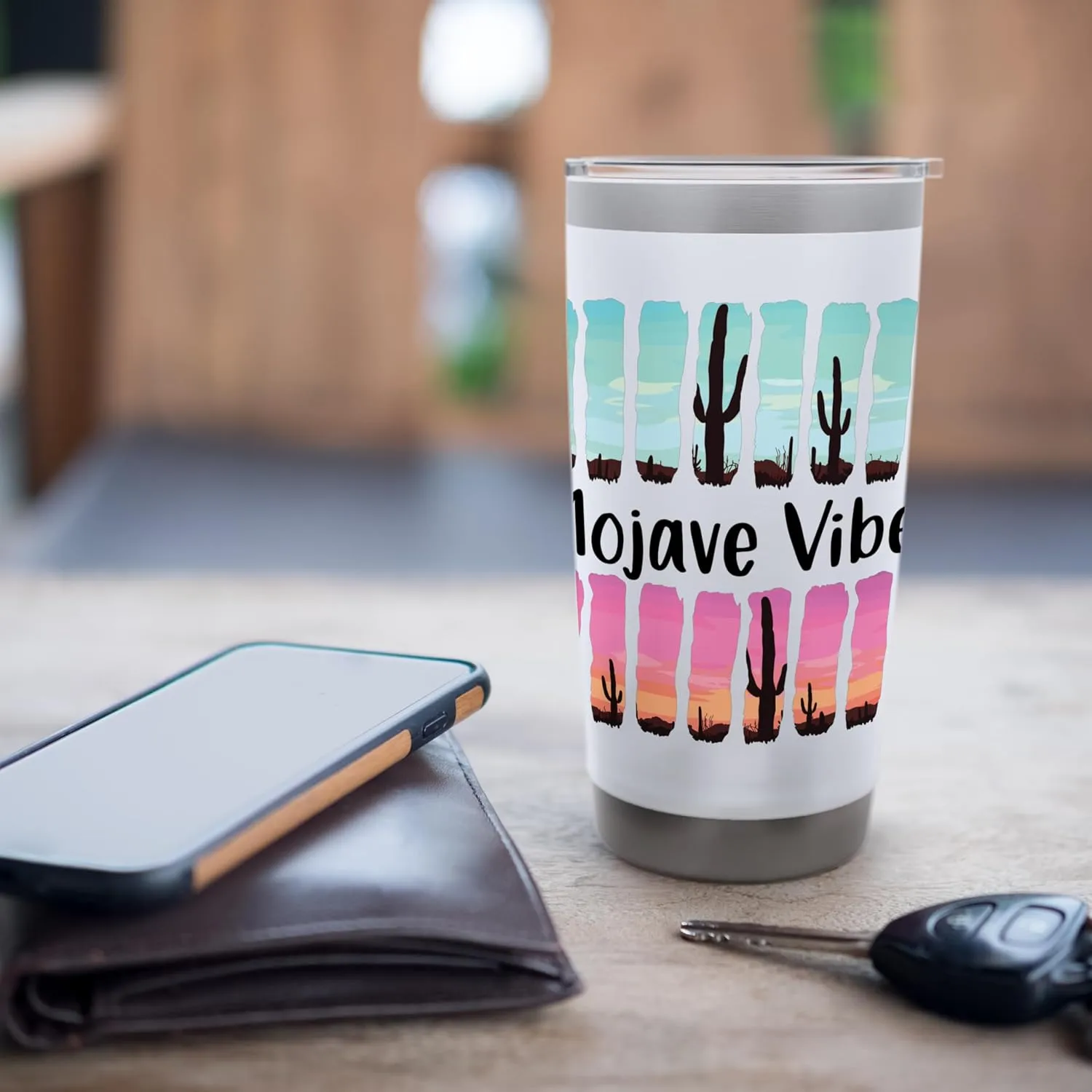 Mojave Desert Vibes California Nature Summer Road Trip Stainless Steel Insulated Tumbler