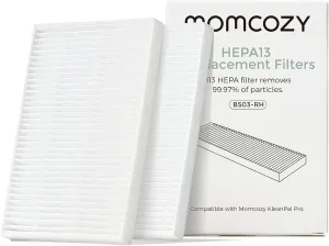Momcozy KleanPal Pro Air Filter Replacement – 99.97% Effective Filtration for Baby Bottle Washer – Safe & Easy Install – Premium Quality Filter for Cleaner Baby Bottles, 2-Pack