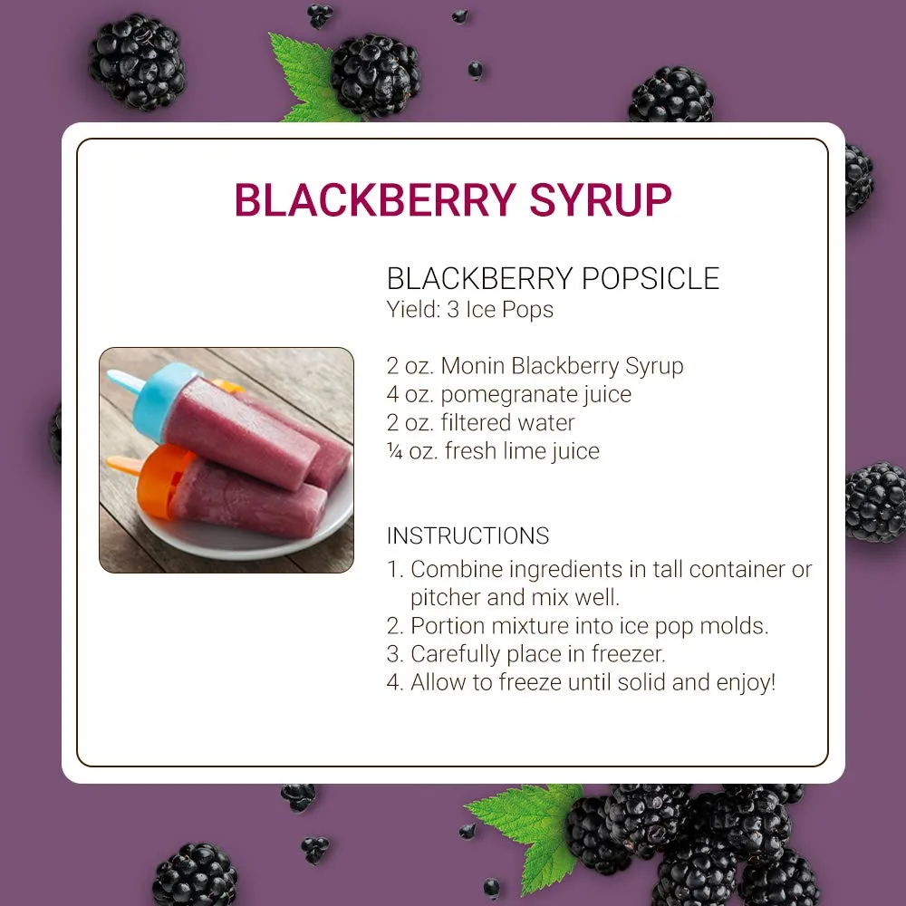 Monin - Blackberry Syrup, Soft and Succulent, Great for Cocktails, Lemonades, and Sodas, Gluten-Free, Non-GMO (750 ml)