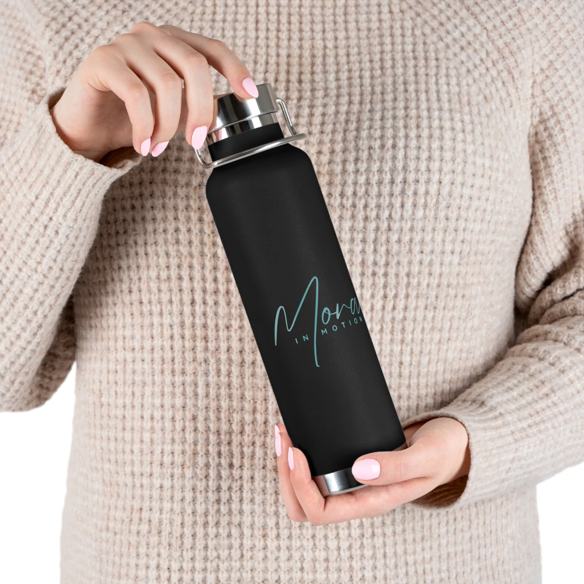 Mora in Motion in Teal Copper Insulated Water Bottle - 22oz