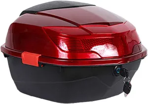 Motorcycle Trunk Travel Luggage Storage Box, Universal Motorcycle Trunk，with Key，Waterproof，High Capacity，Wear-Resistant, compressive and Seismic， Elegant Black, Ice White, Silver, Red, Blue(Col
