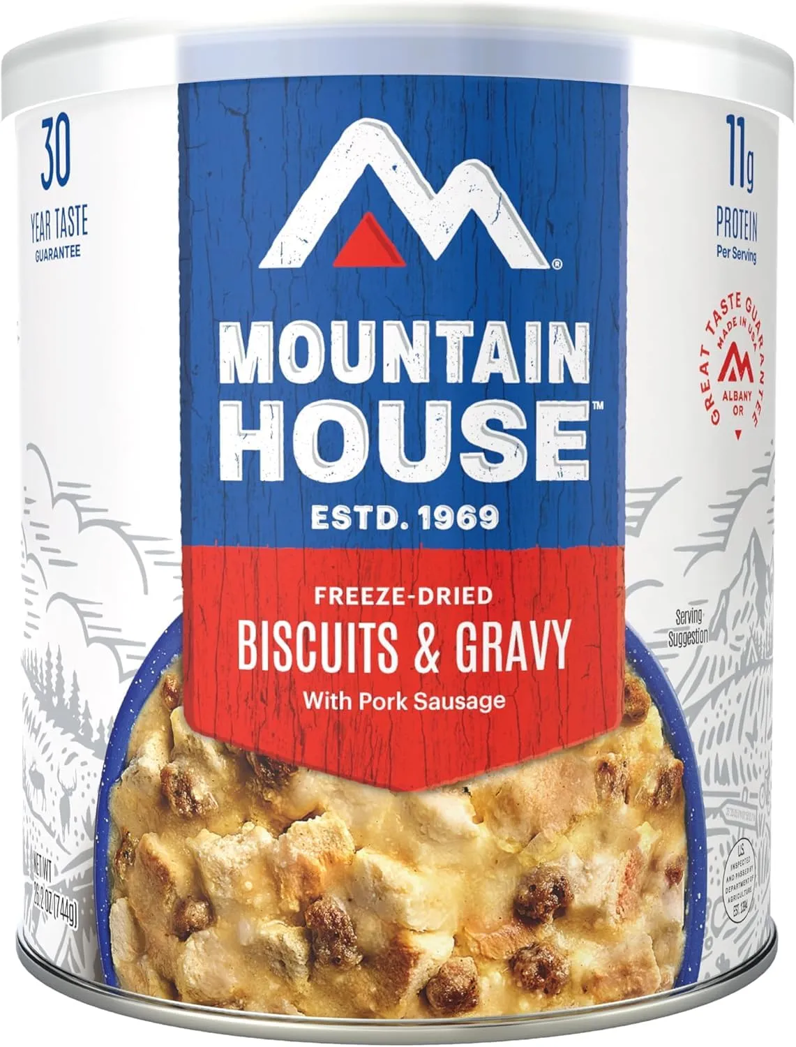 Mountain House Biscuits & Gravy Limited Release #10 Can | Freeze-Dried Survival & Emergency Food | Gluten Free Hunting, Survival, Camping, Backpacking Food 6 Cans Per Case with 30 Year Taste Guarantee