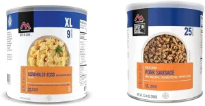 Mountain House Scrambled Eggs with Bacon | Freeze Dried Survival & Emergency Food | #10 Can | Gluten-Free & Pork Sausage #10 Can | Freeze Dried Survival & Emergency Food | 25 Servings