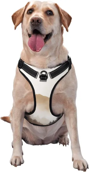 Mountain Range Pine Trees Minimalist No Pull Dog Harness Adjustable Reflective Oxford Easy Control Medium Large Dog Harness