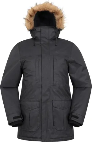 Mountain Warehouse Gorge Mens Long Waterproof Rain Jacket -For Winter