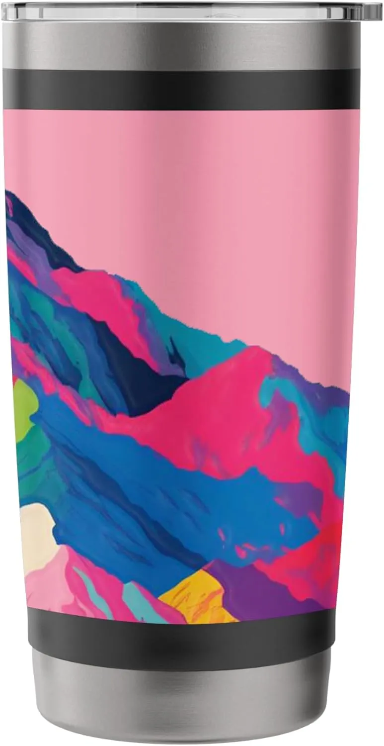 MOUNTAINS-MULTICOLOR MOUNTAIN RANGE-CAMPING AND THE OUTDOORS Stainless Steel Insulated Tumbler