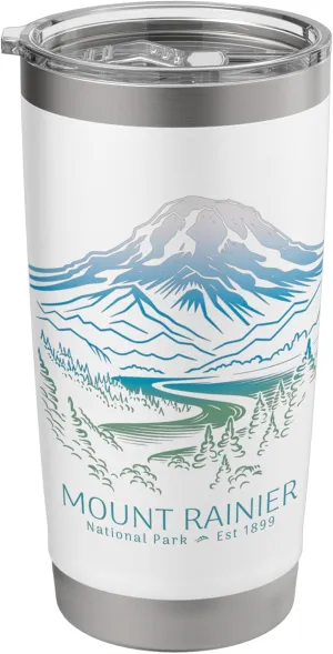 Mt. Rainier National Park Hiking Camping Mountain Souvenir Stainless Steel Insulated Tumbler