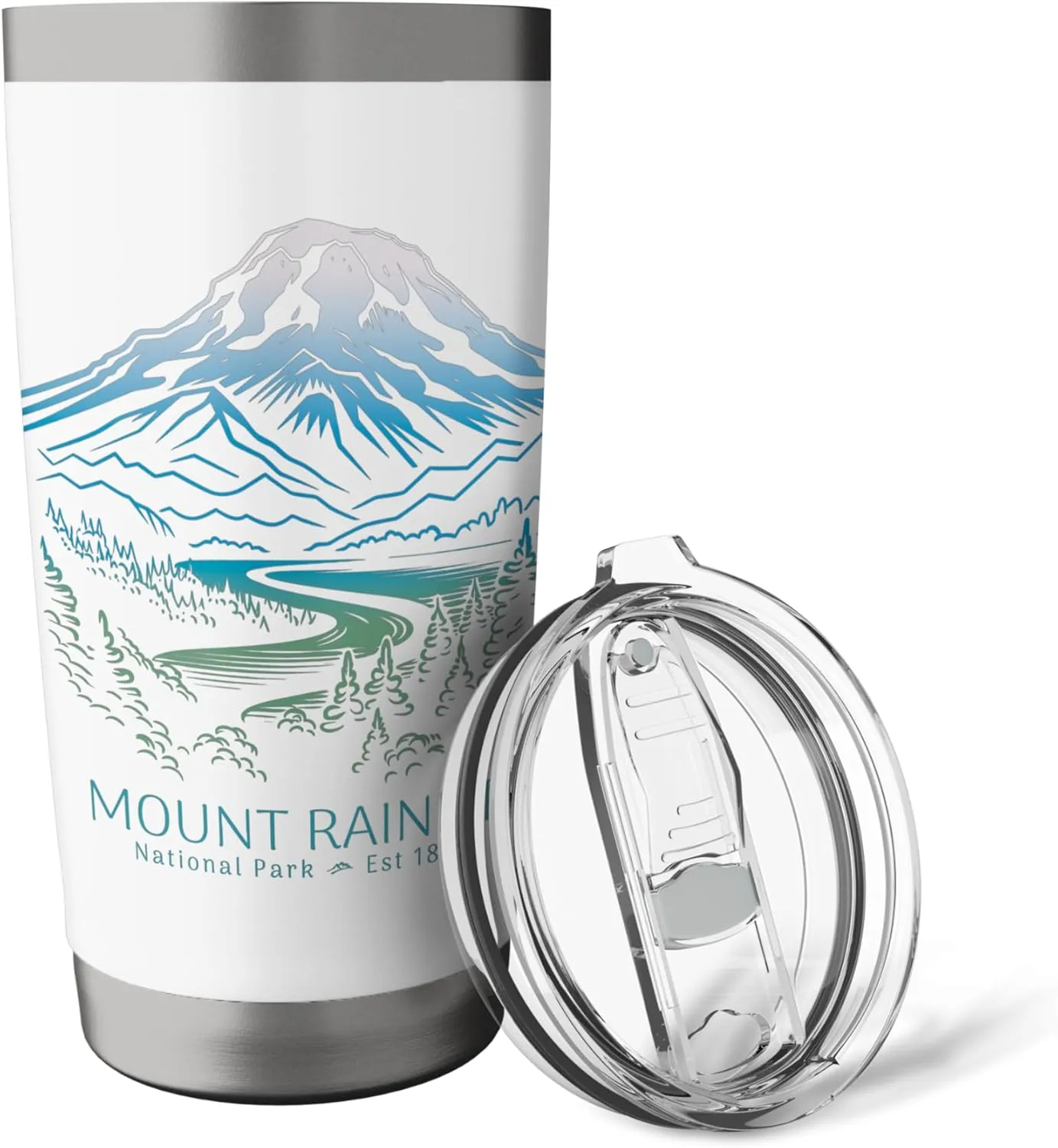 Mt. Rainier National Park Hiking Camping Mountain Souvenir Stainless Steel Insulated Tumbler