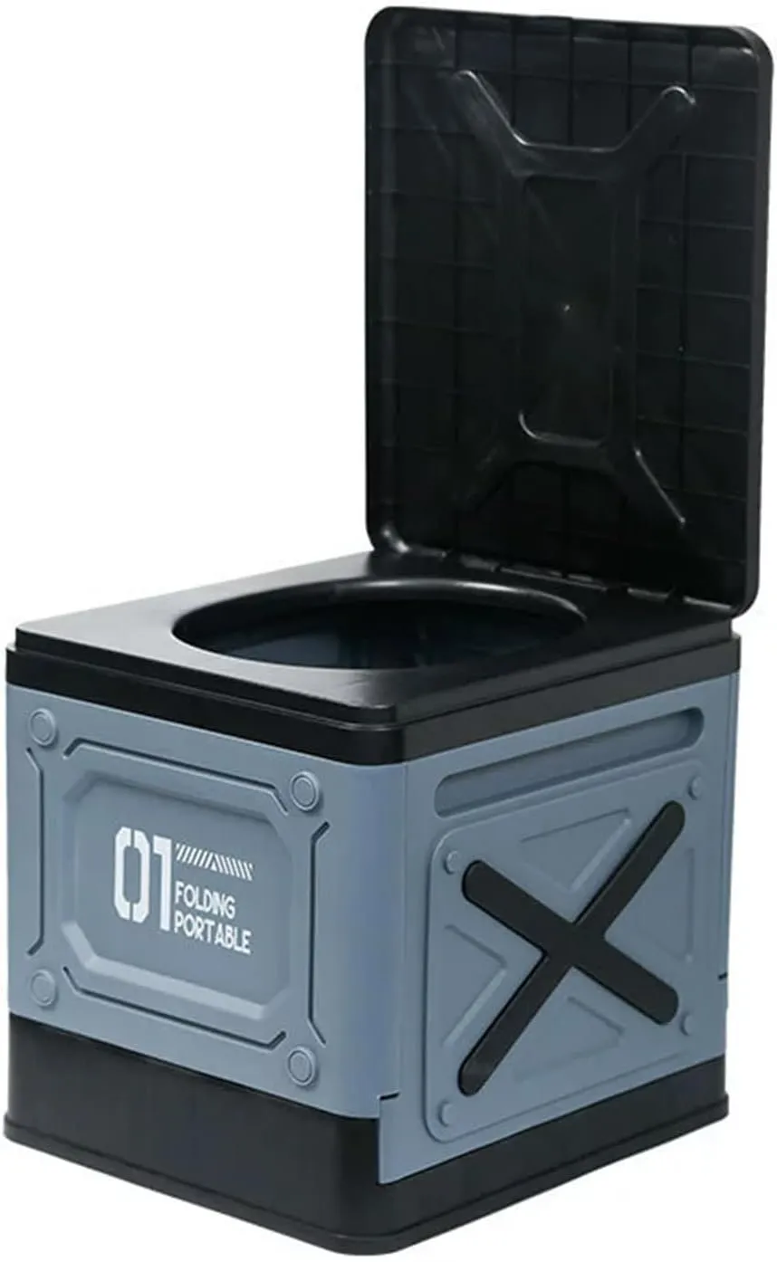 Multifunctional Foldable Portable Car Toilet Lightweight Outdoor Camping & Travel Emergency Toilet, Waterproof & Leak-Proof, Compact & Comfortable for Home, Camping, and Car Use