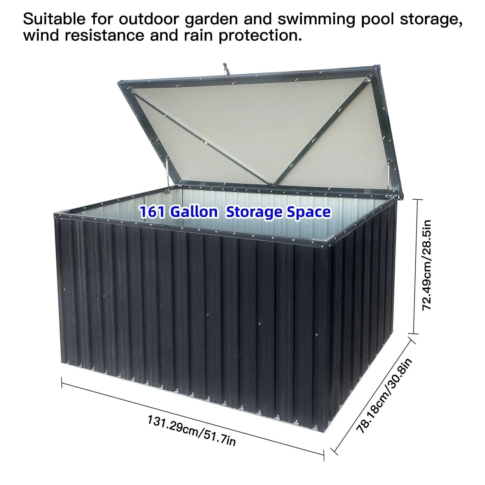 Multipurpose Storage Box Outdoor Metal Storage Box Hidden Storage Box Waterproof Storage Box for Courtyard Garden