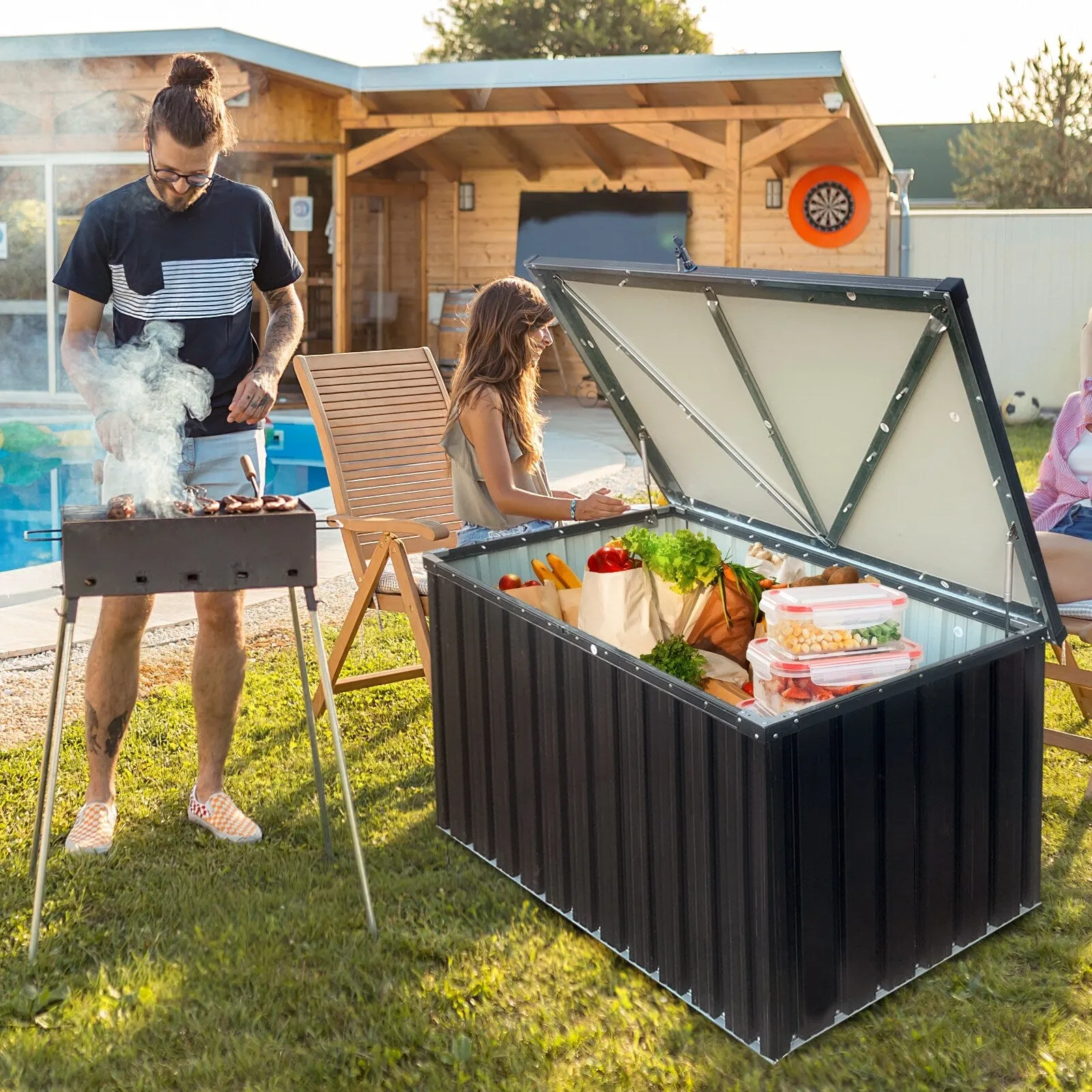 Multipurpose Storage Box Outdoor Metal Storage Box Hidden Storage Box Waterproof Storage Box for Courtyard Garden
