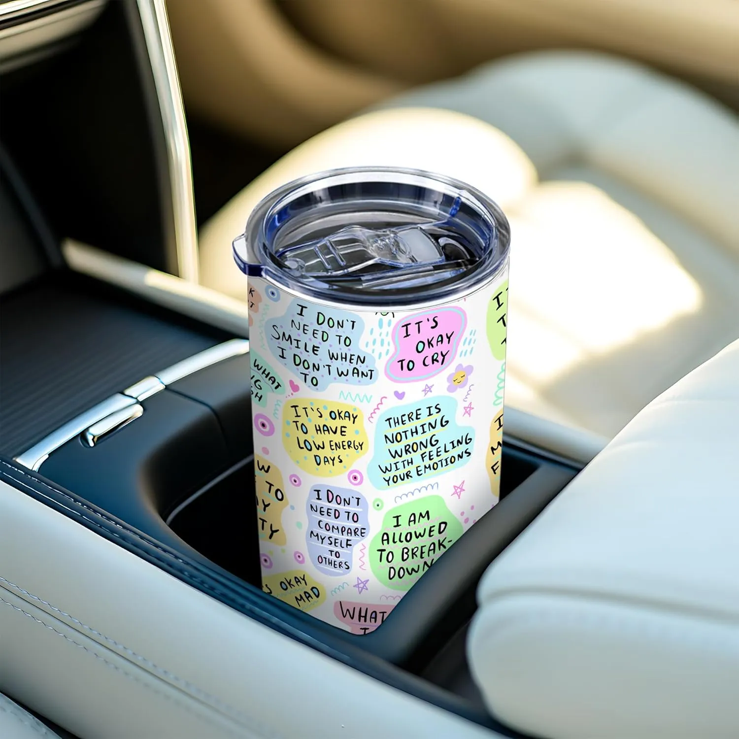 My Mental Breakdown Cup,Positive Daily Affirmations Cup,Mental Health Awareness,Inspirational, Motivational Gifts for Women, Insulated Stainless Steel Double Wall Vacuum Tumblers with Lid,1 Pcs