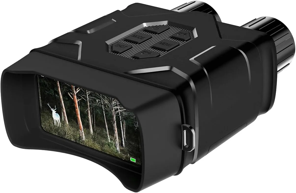 N016 Night Vision Goggles 4" IPS Screen 5K Ultra High Definition 10X Digital Zoom Infrared WiFi Binoculars black