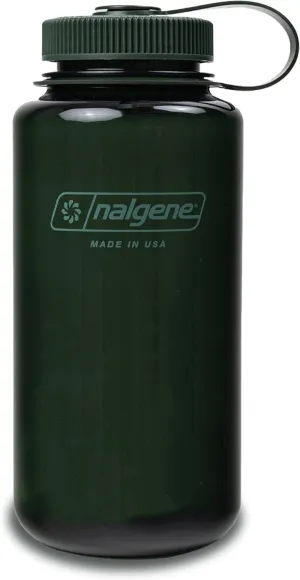 Nalgene Monochrome BPA-Free Recycled Reusable Water Bottle for Backpacking, Hiking, Gym - 32 oz Shatterproof Jade
