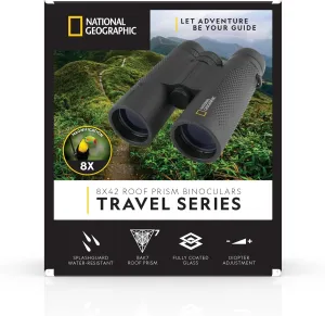National Geographic 8x42 Binoculars for Adults – Lightweight 8X Magnification Roof Prism Binoculars for Birdwatching Hunting Sports Travel Hiking