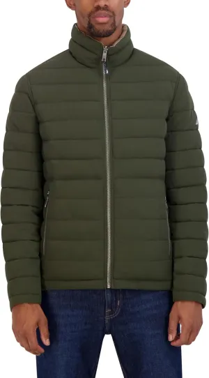 Nautica Men's Puffer Coat Reversible Midweight Insulated Winter Jacket