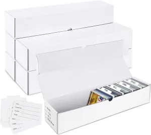 NEOACT 6 Pack ·1200 Count Trading Card Storage Box,17 Inch Cardboard Storage Boxes with Dividers&Labels for TCG,Game,MTG,Sports Cards Collection Organizer