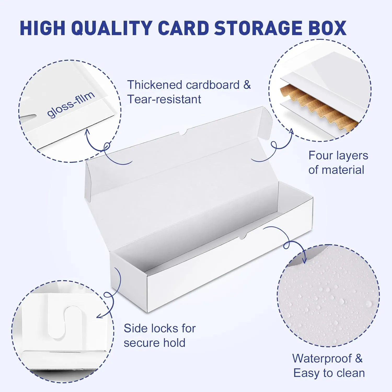 NEOACT 6 Pack ·1200 Count Trading Card Storage Box,17 Inch Cardboard Storage Boxes with Dividers&Labels for TCG,Game,MTG,Sports Cards Collection Organizer