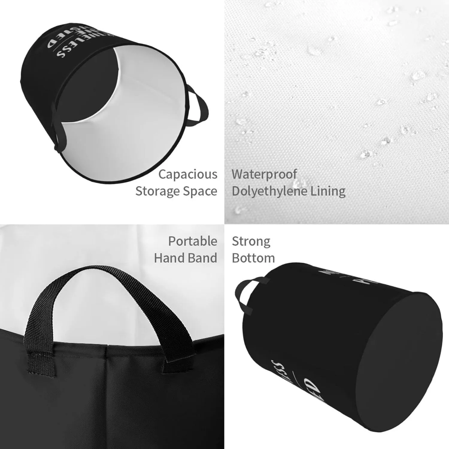 Nevertheless, She Persist Laundry Basket Circular Portable Storage Box Organizer Laundry Basket Portable Laundry Storage Box