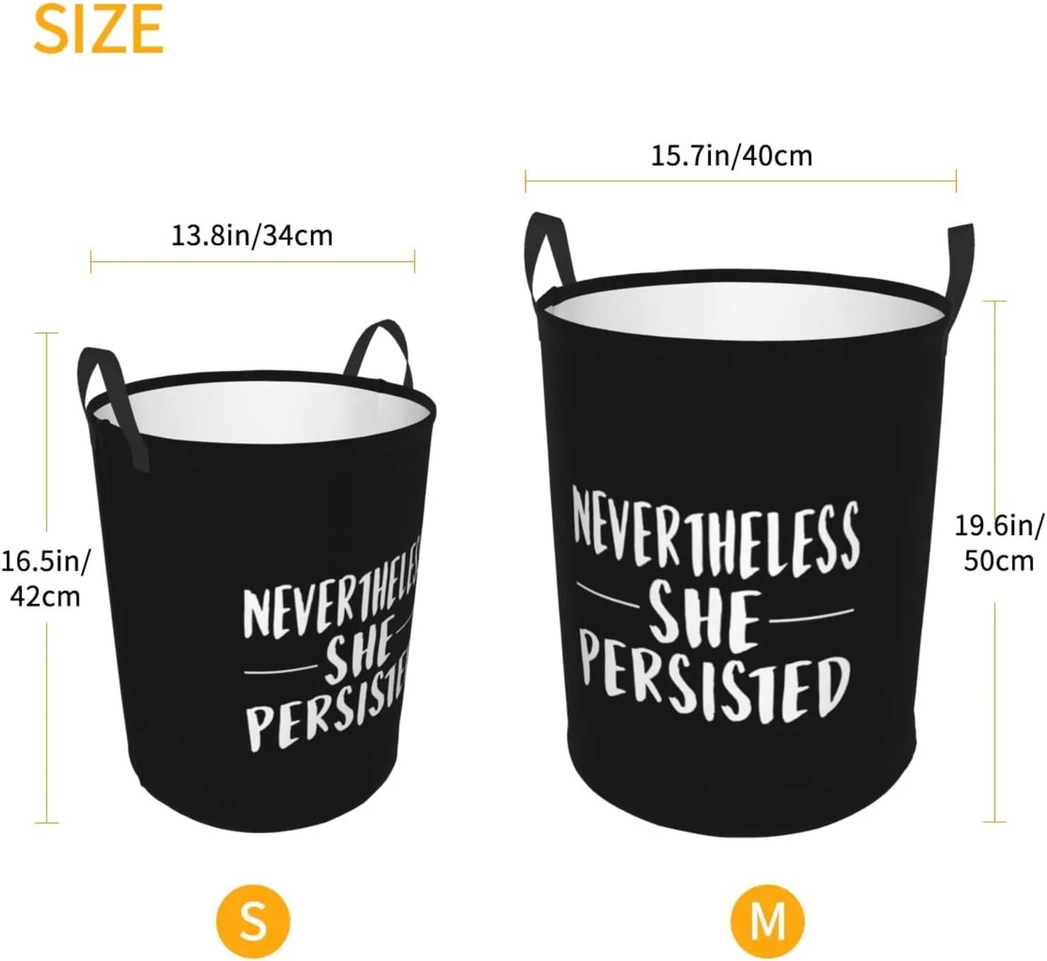 Nevertheless, She Persist Laundry Basket Circular Portable Storage Box Organizer Laundry Basket Portable Laundry Storage Box