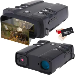 Night Vision Binoculars, 1080p Full HD 5X Digital Zoom 656 ft/200M Viewing Range Digital Infrared Night Vision Goggles with 3" LCD Screen Take HD Photos/Videos for Hunting Military Camping