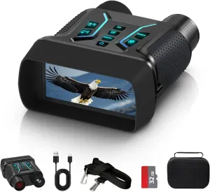 Night Vision Binoculars for Adults & Kids - 4.5'' Screen, 36MP Photos, 4K Video Recording, 7 Infrared Levels, 8X Digital Zoom, Digital Night Vision Camera with Button Lighting & Carrying Case