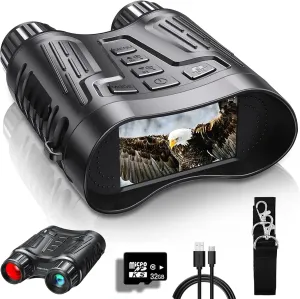 Night Vision Binoculars for Adults, Night Vision Goggles Military Tactical, 850nm Level 7 IR HD 8X Digital Zoom Binoculars for Surveillance Camping Gear