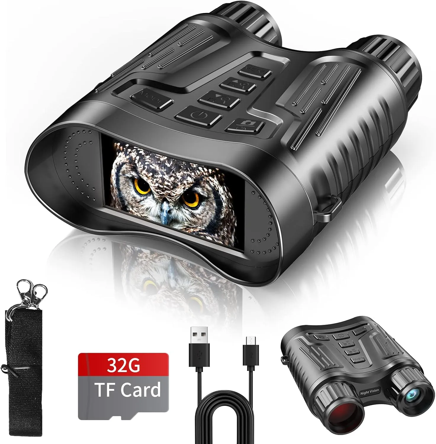 Night Vision Binoculars Goggles,1000FT Digital Infrared Night Vision Goggles in Complete Darkness,3.2''Large Screen Day and Night Vision Binoculars for Adults,Hunting,Save 4K Photo&Video