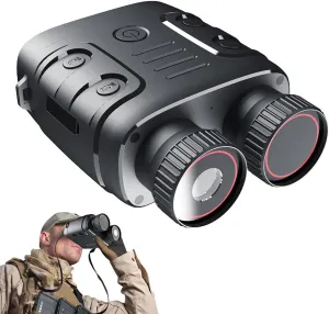 Night Vision Goggles, 2.4” LCD Display Night Vision Scope, Infrared Binoculars, 5X Digital Zoom, 1080P HD Video, 12-Hour Battery Life, Clear Vision in 100% Darkness