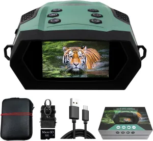 Night Vision Goggles, 3" Discreen 4K Night Vision Binoculars for Adults in Total Darkness and Day for Hunting & Surveillance Binoculars with Camera with 32GB Memory Card