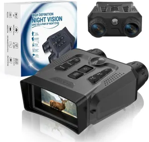 Night Vision Goggles - 4K Night Vision Binoculars for Adults with 3'' HD Screen, 10X Digital Zoom & 9 IR, Gifts for Men, Binoculars for Hunting & Camping