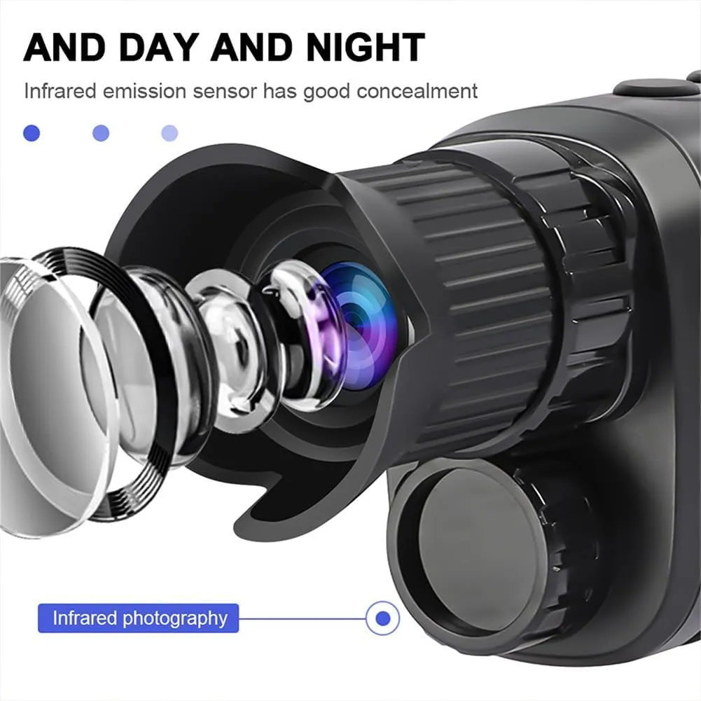 Night Vision Goggles 4K Night Vision Monocular/Binoculars Full-Color Travel Infrared Monoculars - 32GB TF Card Included for Travel, Camping, Hunting, Surveillance