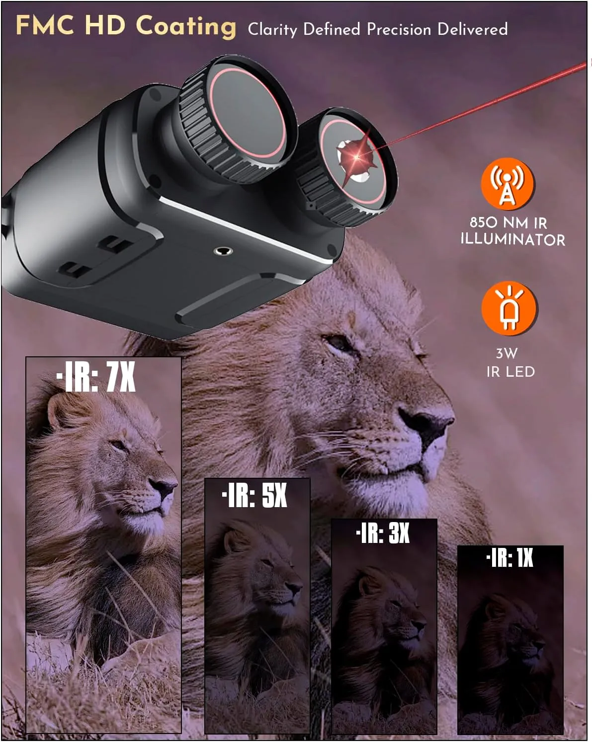 Night Vision Goggles, 5K Video & 96MP Image, 1500yd Full Night Range, 12H Battery, 4" IPS Screen, 10X Zoom, 64GB Card Included, Night Vision Binoculars for Hunting/Security(5k,4k,2.5k)