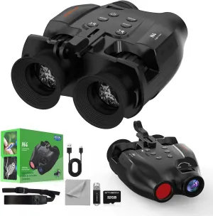 Night Vision Goggles, Head-Mounted Digital Infrared Night Vision Binoculars for Adults, 5X Digital Zoom, HD Large Screen Binoculars Perfect for Hunting Outdoor Observation with 32GB TF Card
