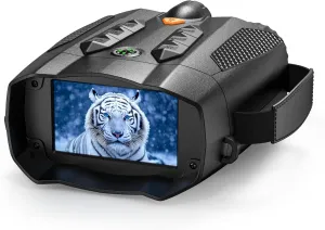 Night Vision Goggles, Night Vision Binoculars for Adults, 3" LCD Display, 10X Digital Zoom Can Save Photo and Video with 32GB TF Card Black