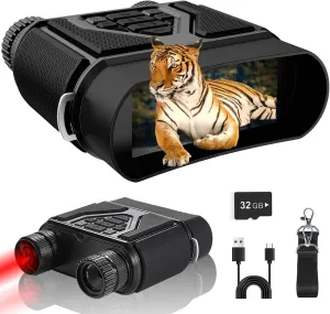 Night Vision Goggles - Night Vision Binoculars for Adults, 8X Digital Zoom Night Vision with 3'' HD Screen, 4000mAh Rechargeable Battery, Gear for Hunting & Camping