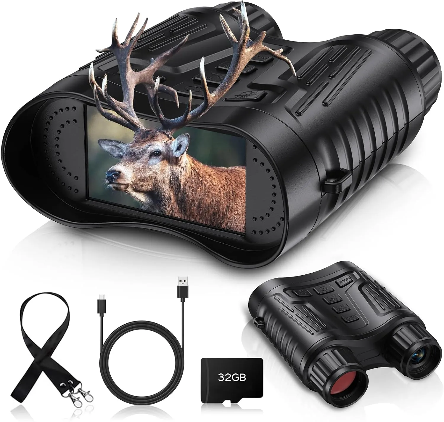 Night Vision Goggles - Over 1000FT Range, 3.2" Screen, 4K Video Recording for Surveillance, Security, and Wildlife Observation,Tizycod Night Vision Binoculars for Day and Night Use