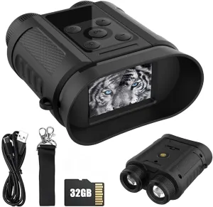 Night Vision Goggles-Phone Real-time Viewing,2k Night Vision Binoculars for Adults,8X Zoom for Hunting&Security,2.4''Screen Rechargeable Infrared Binoculars,can Save Photo and Video with 64GB TF Card