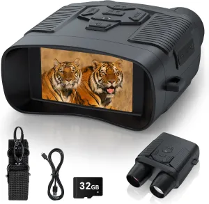 Night Vision Goggles, Profey 4K Digital Infrared Night Vision Binoculars for Adults, Night and Day, 3'' Screen Rechargeable Hunting Night Vision with 7-Brightness Level, Include 32GB TF Card