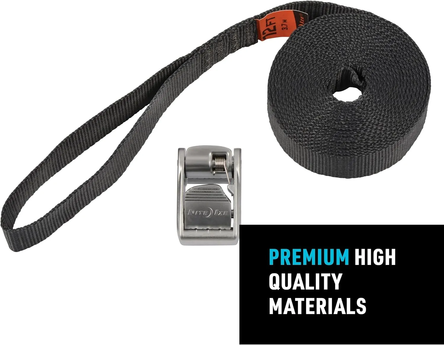 Nite Ize Dual CamJam Tie Down System - Ratchet Straps - Straps for Trucks & Cars - Luggage Strap for Camp Gear - Tie Down Moving Supplies - 12 ft, Black