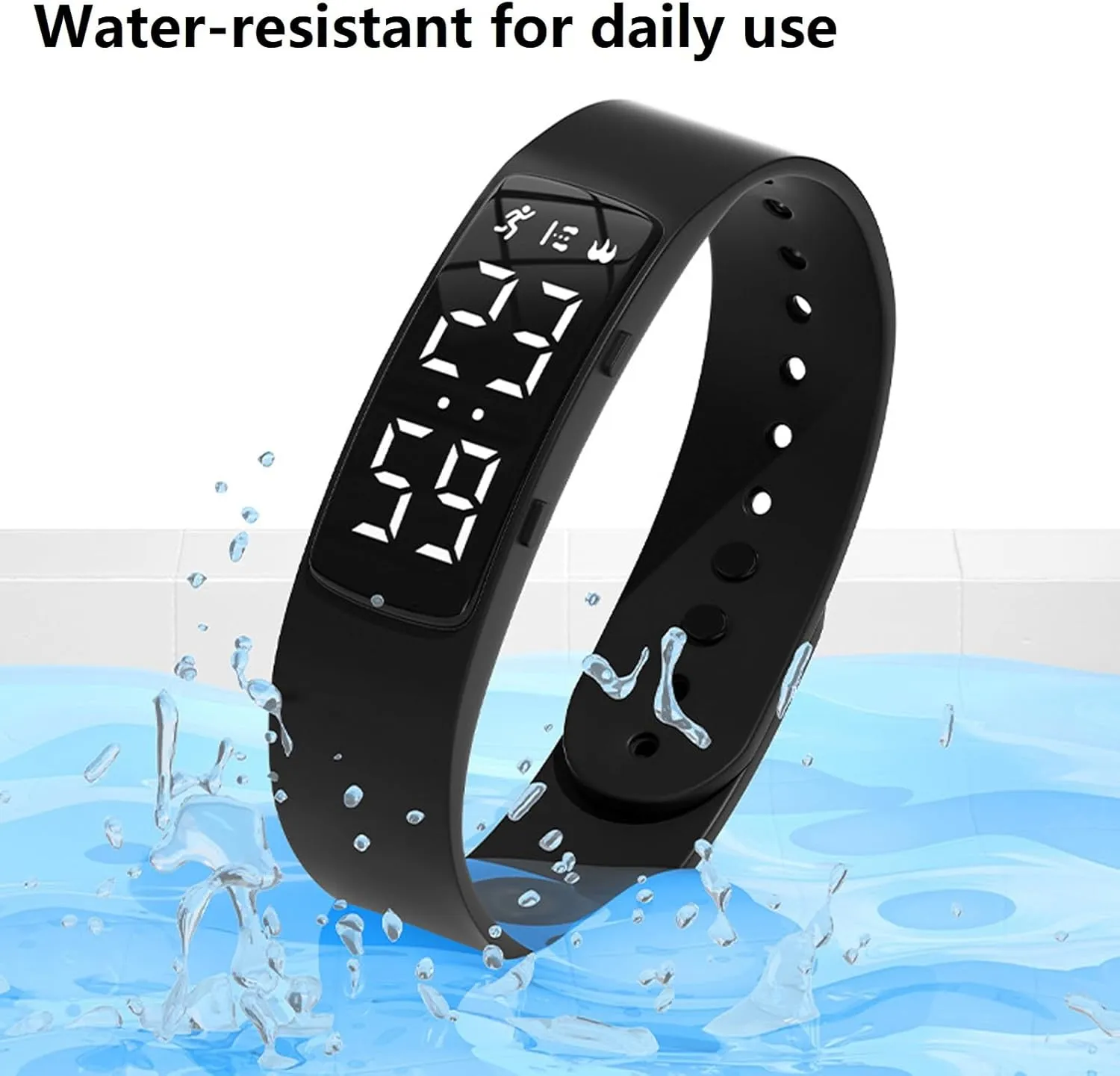 NO APP Smart Watch for Men Women Digital Watch Fitness Tracker Sleep Monitor Activity Tracking Calorie Distance Step Counter Vibrating Alarm Clock Waterproof LED Backlight USB Charging