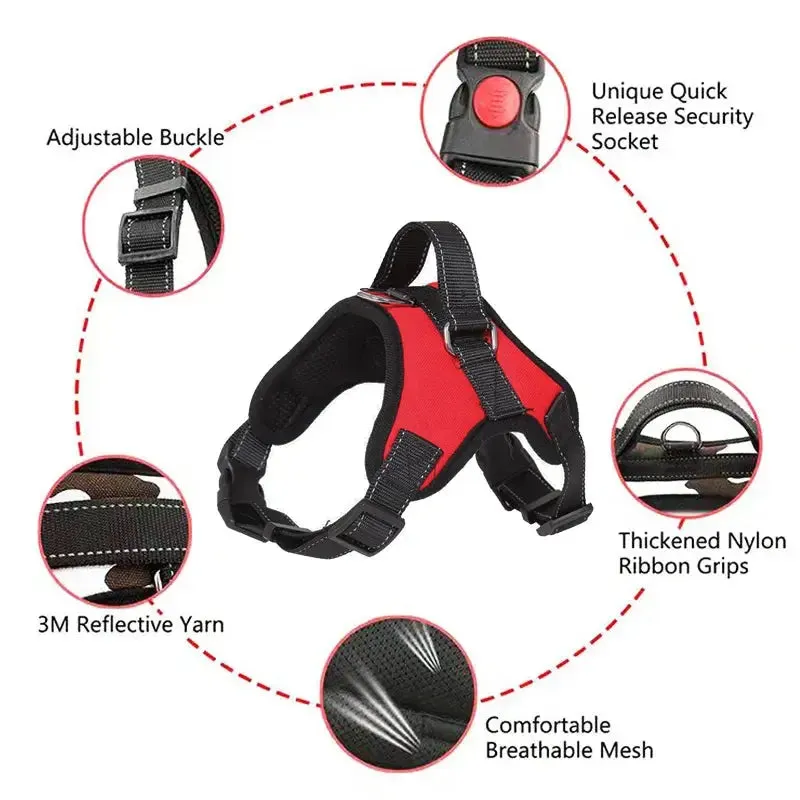 No Pull Harness Reflective Adjustable