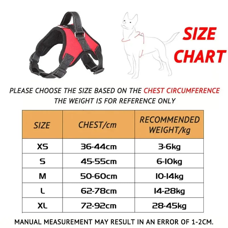 No Pull Harness Reflective Adjustable